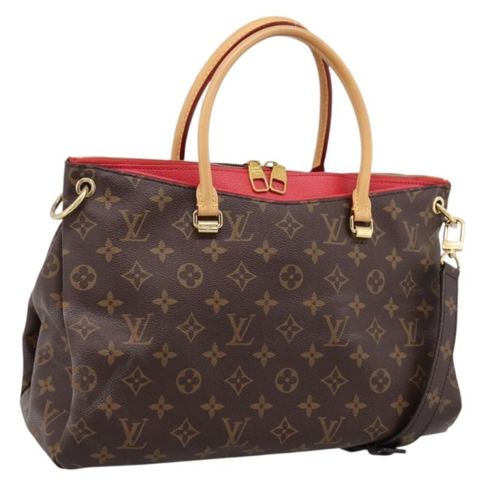 Louis Vuitton Pallas Monogram Canvas With Leather Brown Canvas Tote Bag Bag